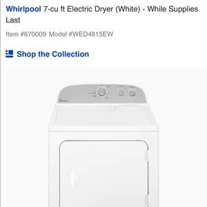 Washer and dryer. Basically new. Whirlpool.
